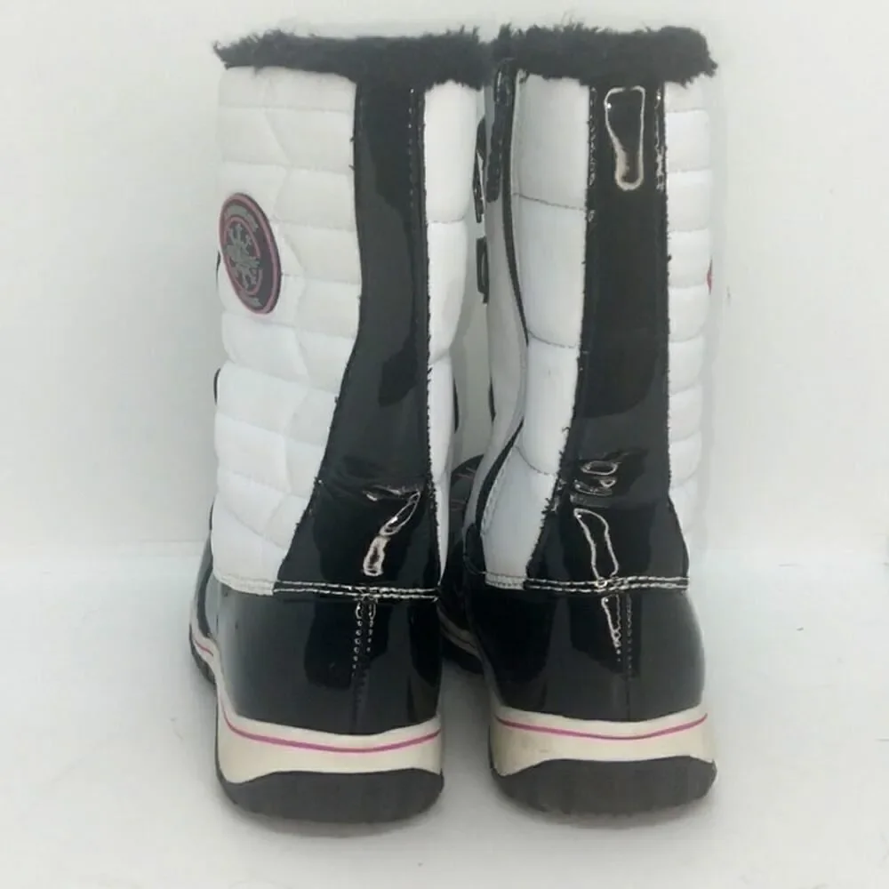 Totes Mackenzie Girls Pre-owned Black & White Weatherproof Winter Boots - sz. 1