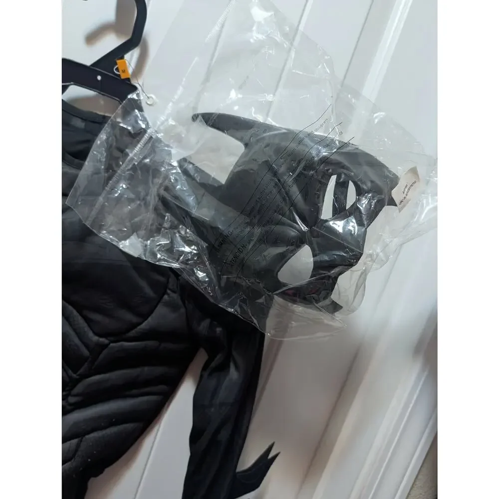 New! Rubie's Youth Black Batman The Dark Knight Halloween Costume Size M