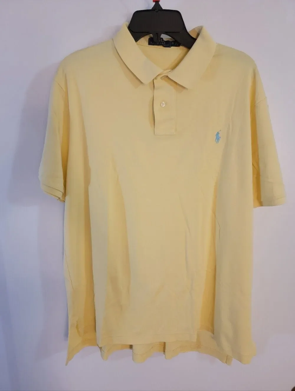 🆕️🏇RALPH LAUREN SOFT POLO Classic Slim Fit, XL - Pastel Yellow, Mint Pony