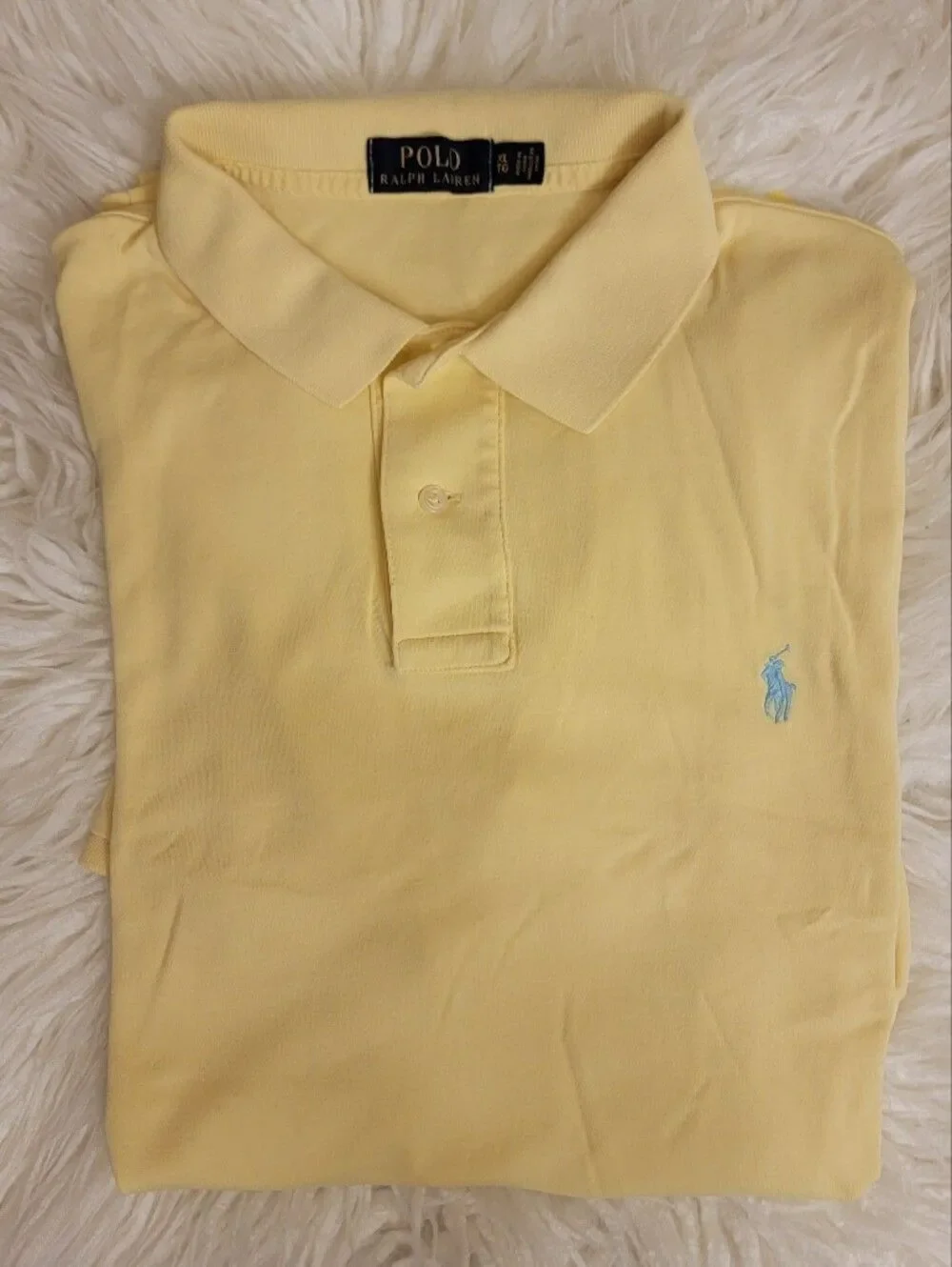 🆕️🏇RALPH LAUREN SOFT POLO Classic Slim Fit, XL - Pastel Yellow, Mint Pony