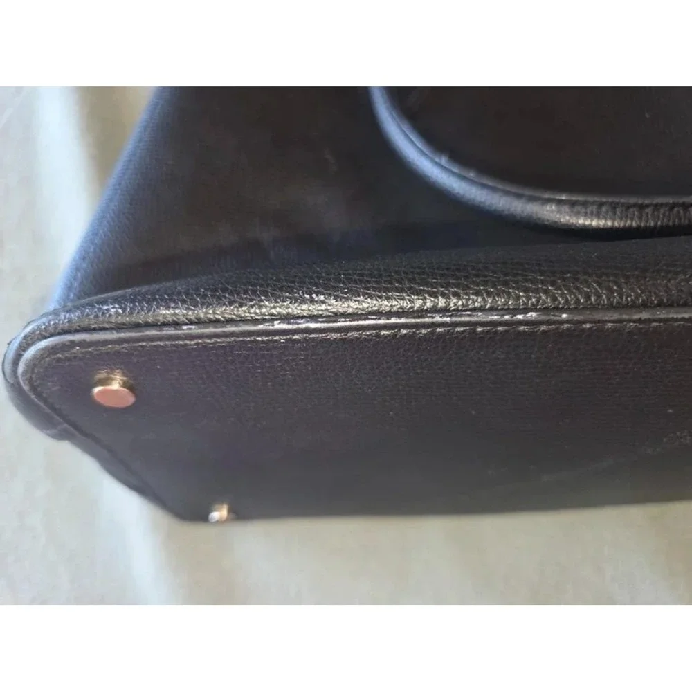 Kate Spade New York Black Pebbled Leather Satchel Crossbody Bag Gold Hardware