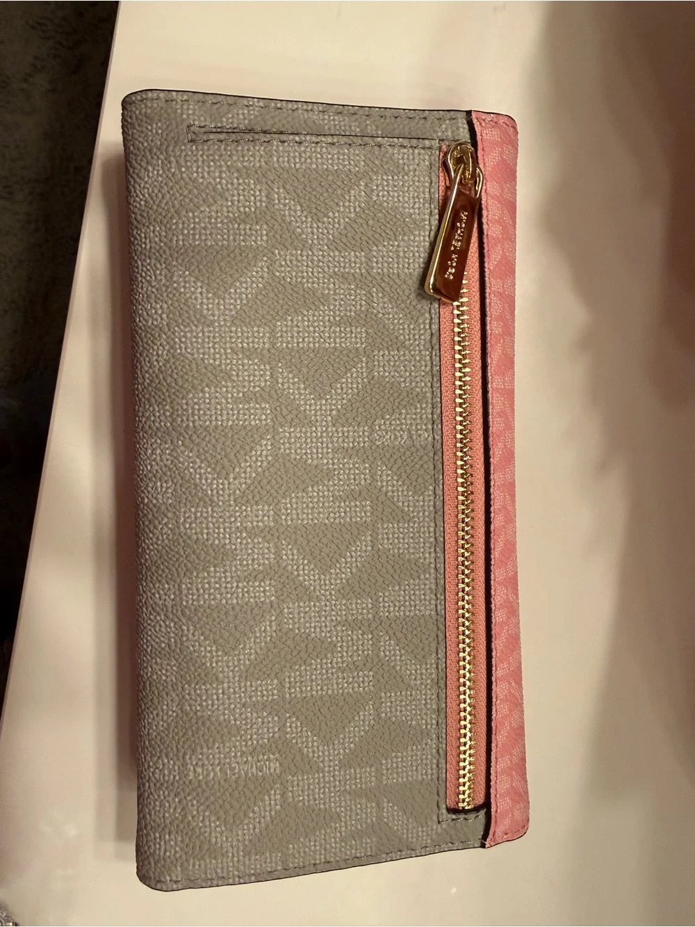Michael Kors Pink Floral Satchel with Gold Hardware