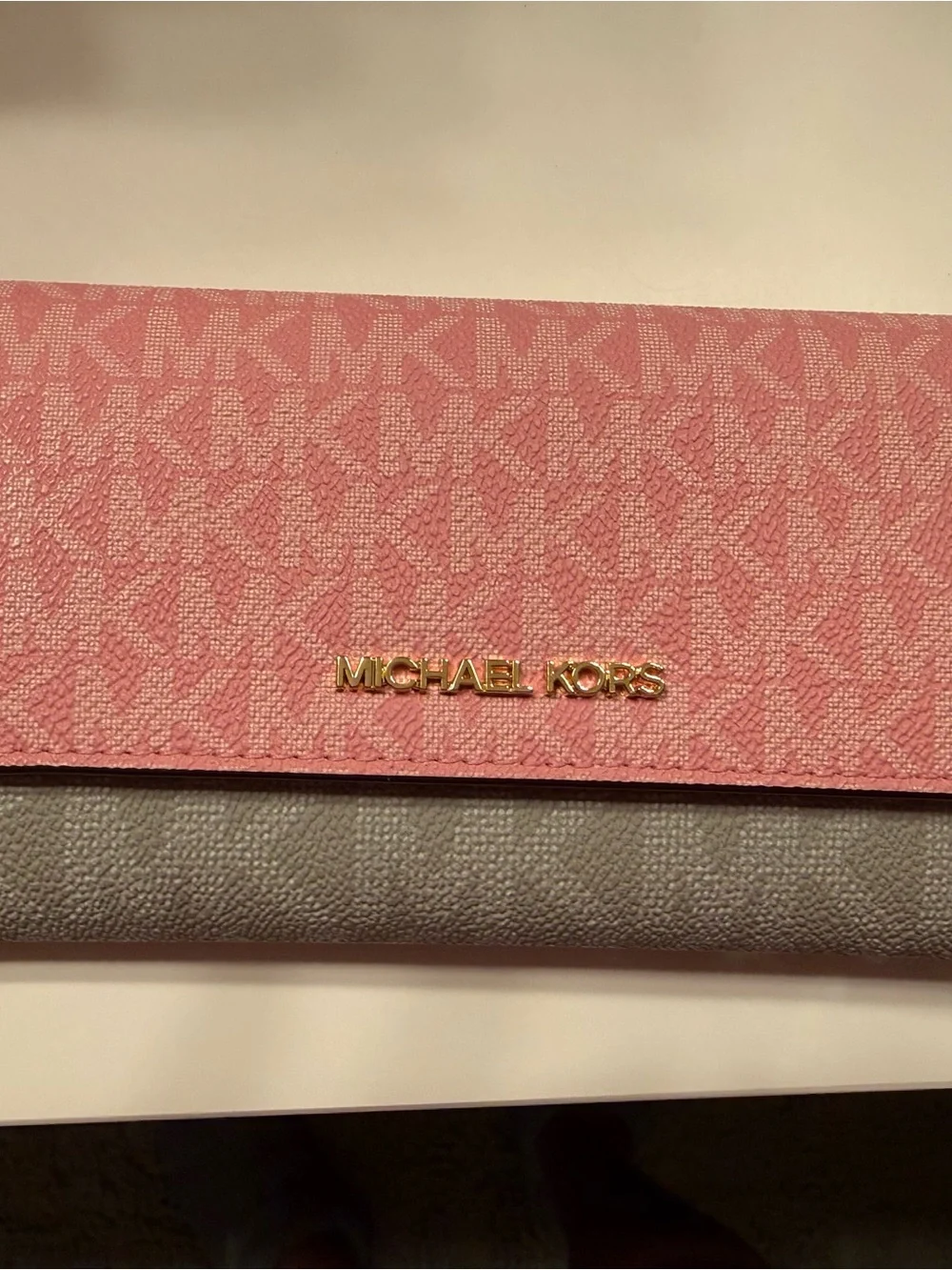 Michael Kors Pink Floral Satchel with Gold Hardware