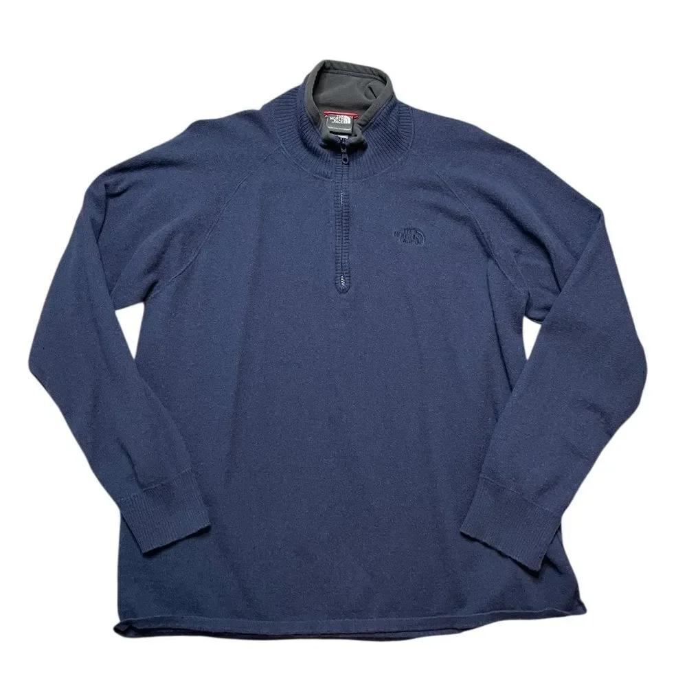 The North Face Men's Wool Blend Sweater Navy Blue Size XL