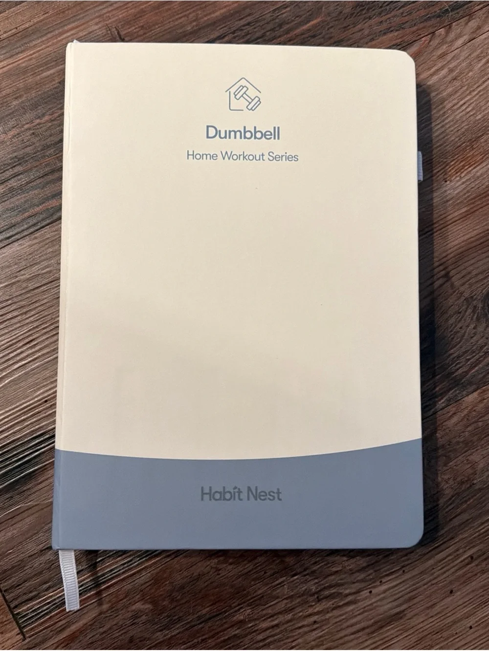 Cream & Light Gray Dumbbell Home Workout Journal