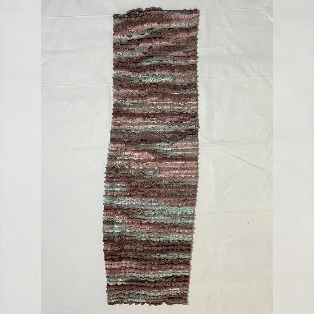 Tube Ruffles Beige Brown Gray Scarf