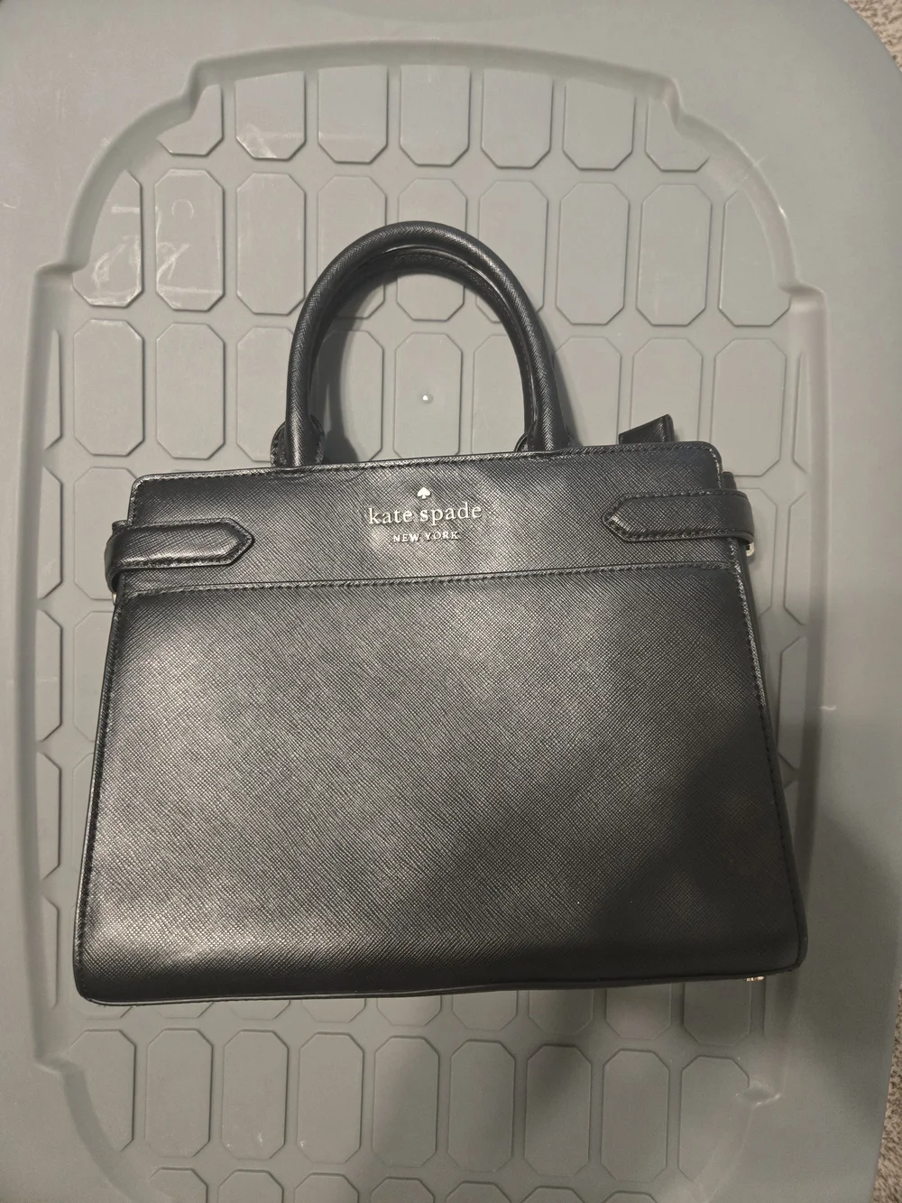 kate spade New York Black Leather Structured Satchel