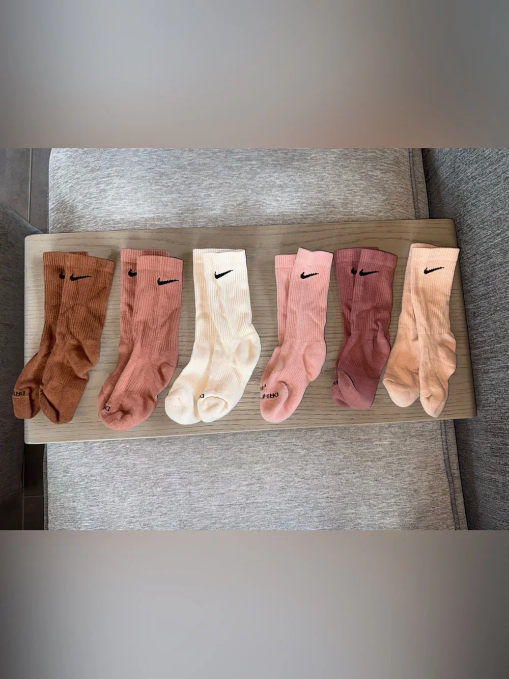 Nike Kids dri-fit Crew Socks in Pink, Peach, Cream & Rust Tones
