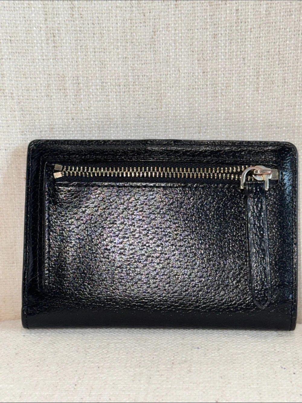 kate spade Black Pebbled Leather Bifold Wallet