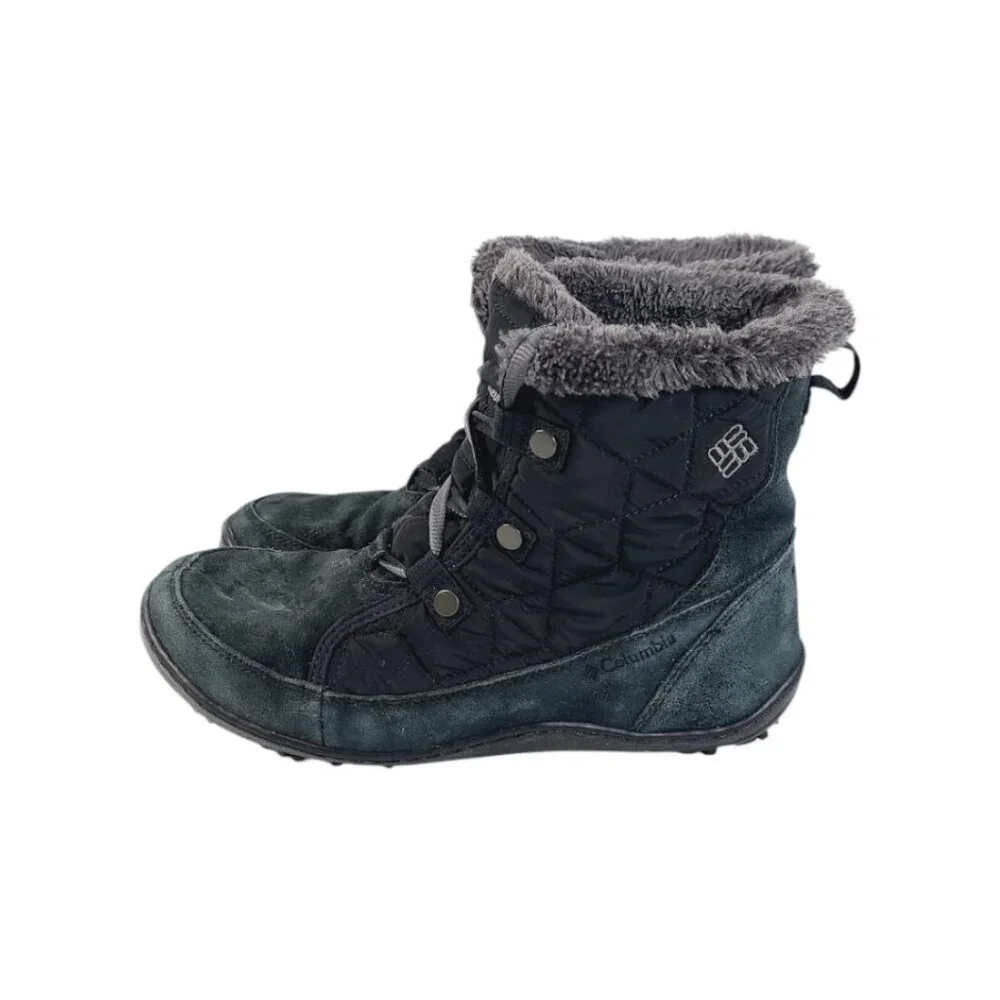 Columbia Women's Black Green‎ Minx Shorty Omni-Heat Ankle Winter Boots Size 8