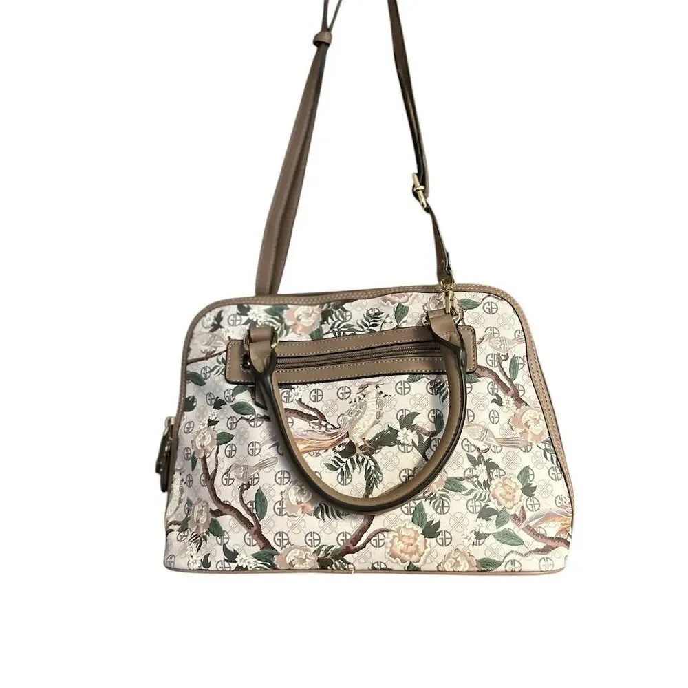Giani Bernini‎ Women's Floral Dome Satchel Bag Neutral Design