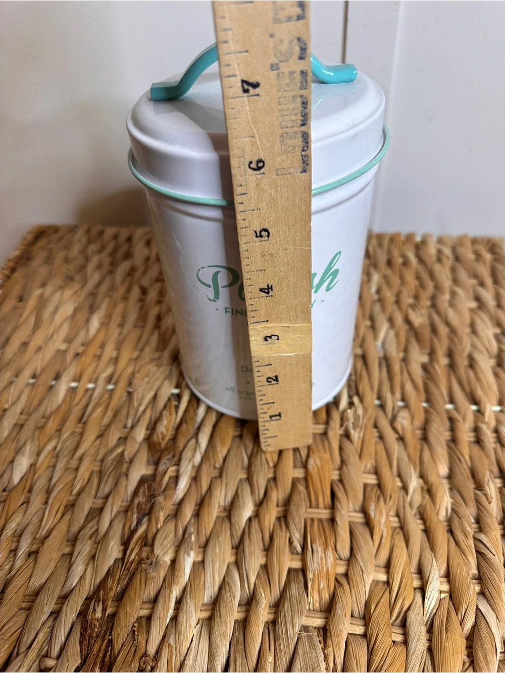 White & Mint Dog Treat Canister
