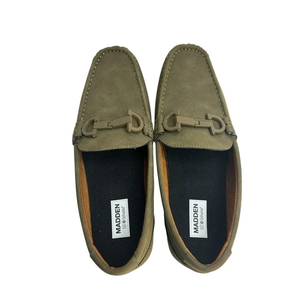 Steve Madden Men's Green Suede Driver Loafers Size 8 Ortholite Cushioned