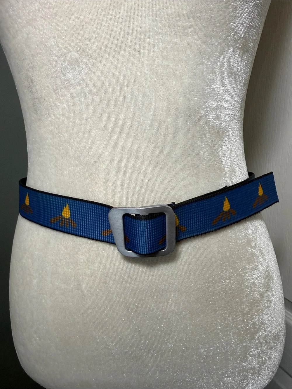 Thomas Bates Campfire Web Belt Blue Made in USA Adjustable 38”