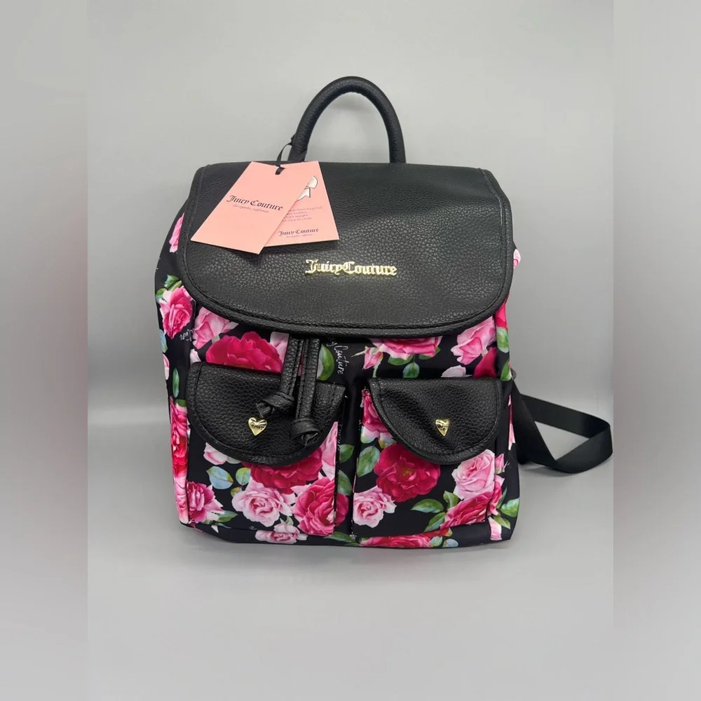Juicy couture love club floral backpack purse