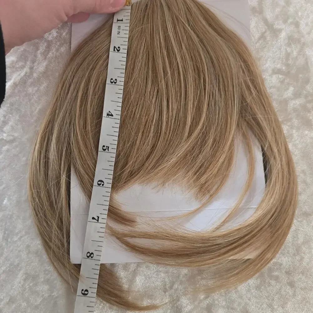 Clip in Bangs Blonde Wispy Fake Bangs
