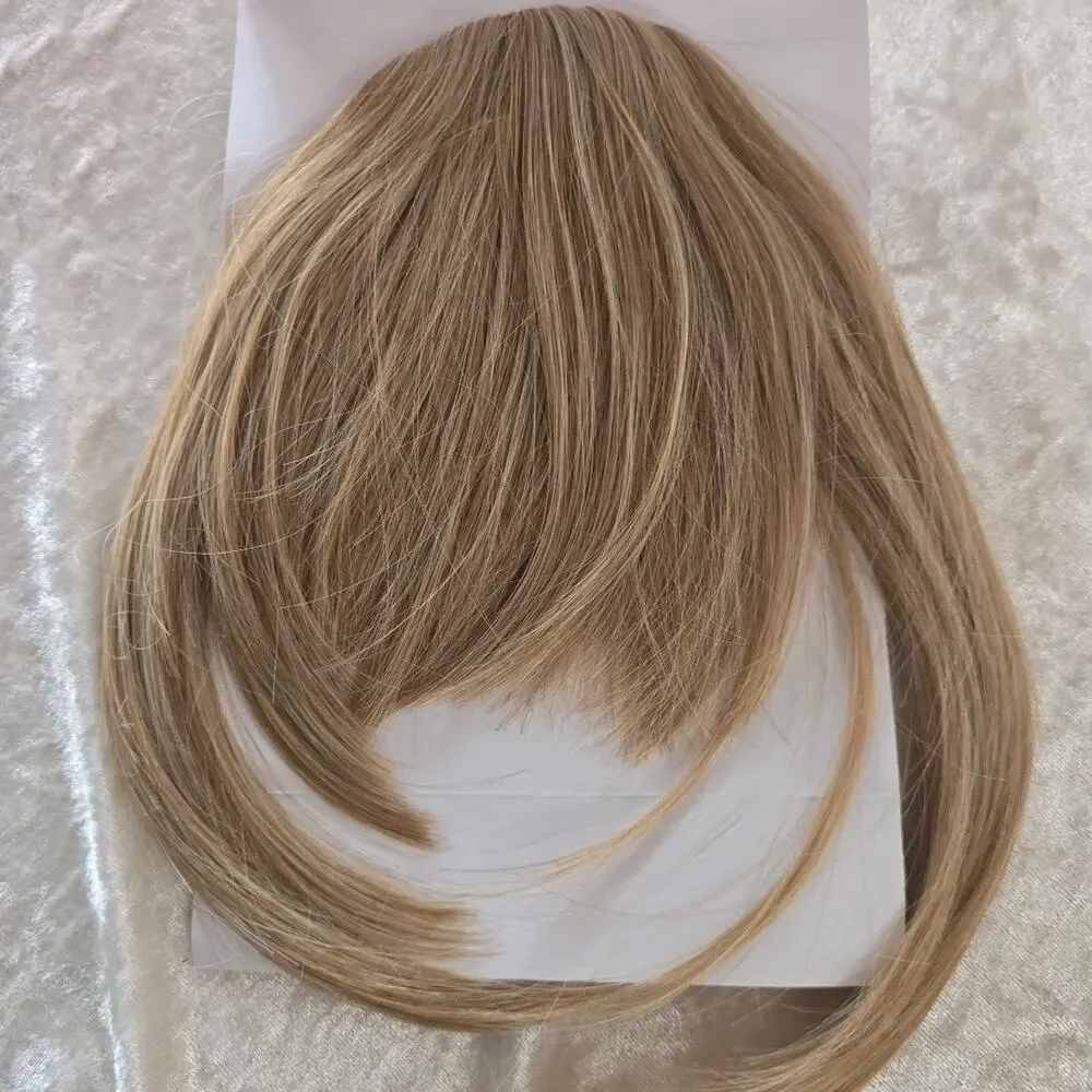 Clip in Bangs Blonde Wispy Fake Bangs