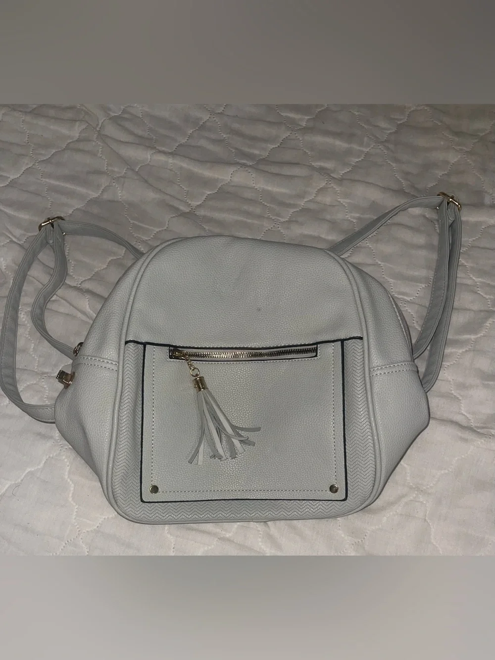Montana West White Tassel Accent Backpack Purse