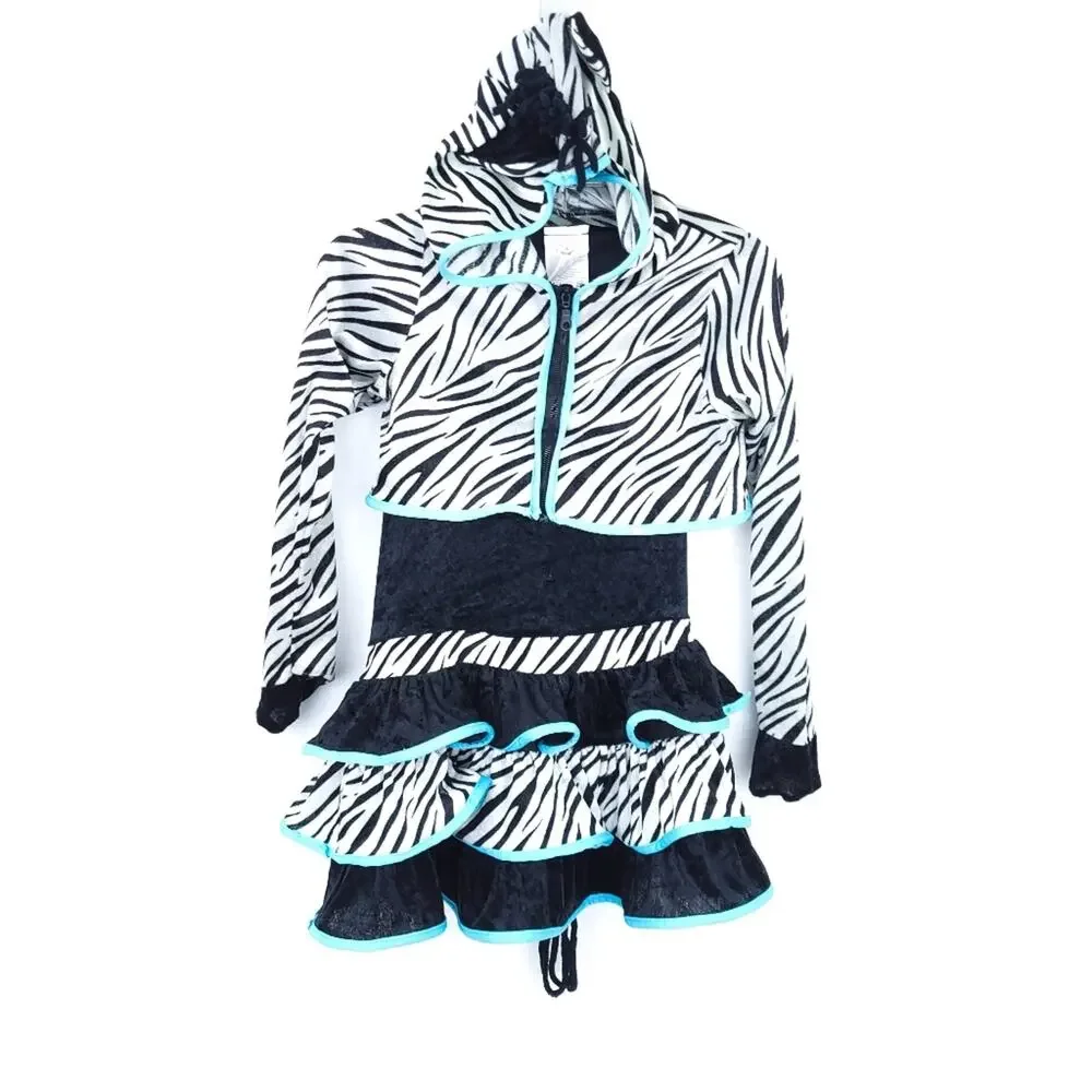 Rubies Costume Zebra Medium 2 Piece Set, Dress ,Hoodie Jacket Halloween Costume