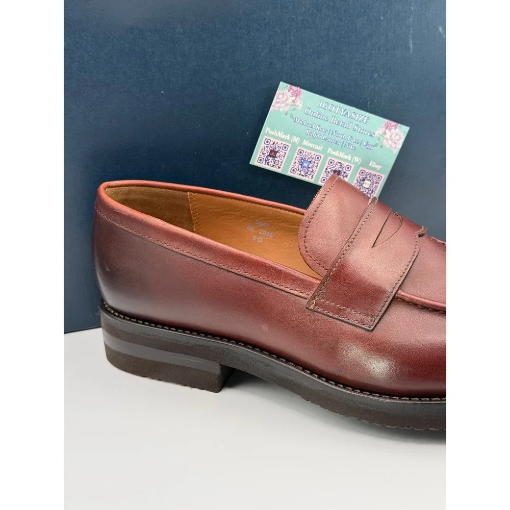 Allen Edmonds Randolph Chili Leather Penny Loafers Mens