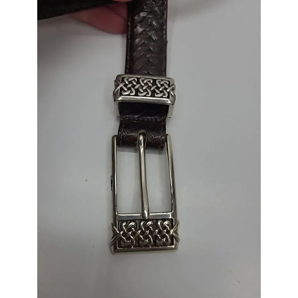 Vintage Brighton Brown Leather Weave Belt Women's Size M 32