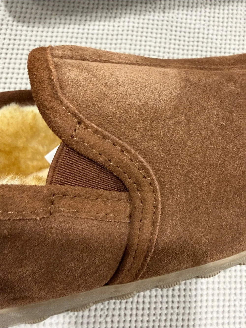 Pedoqu Men's Brown Suede Slip-On Indoor/Outdoor Slippers