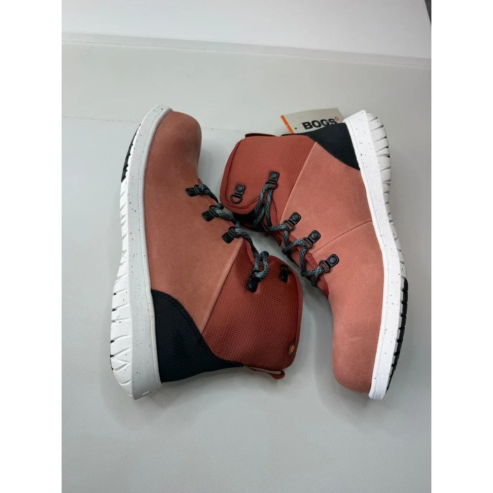 Bogs Cypress Lace ST Paprika Red Waterproof Boots Hiking Womens 9.5 New