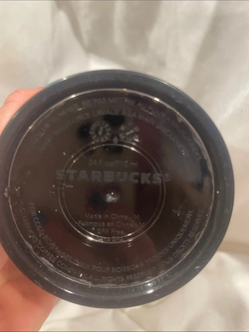 Starbucks Black Sequin Acrylic Cold Cup 24 oz Venti Tumbler 2018 SC1