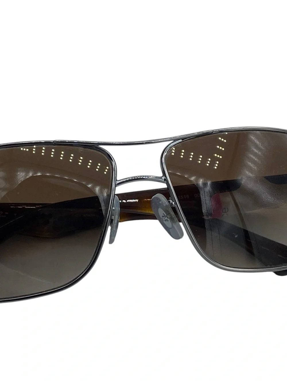 Ray-Ban RB3516 square navigator sunglasses (004/13) brown gradient 140MM temple