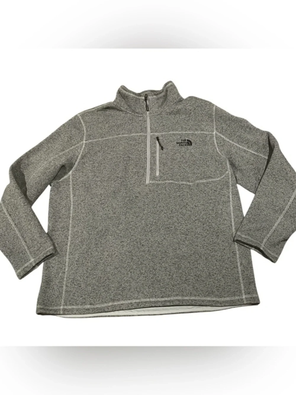 Mens XXL North Face Fleece Jacket Pullover Sweater 1/2 Zip 2XL Gray