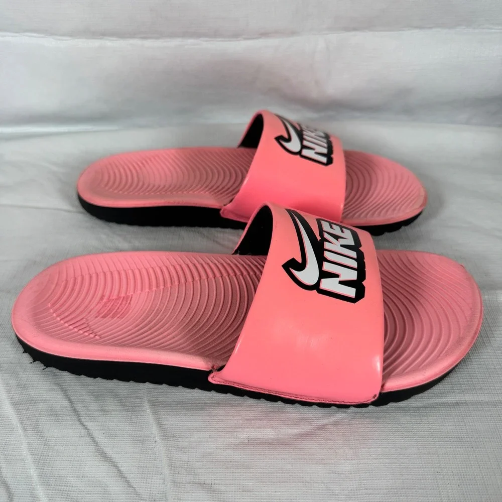 Nike Kawa Slide Kids Pink Foam White Black DD3242-600 Size 5Y