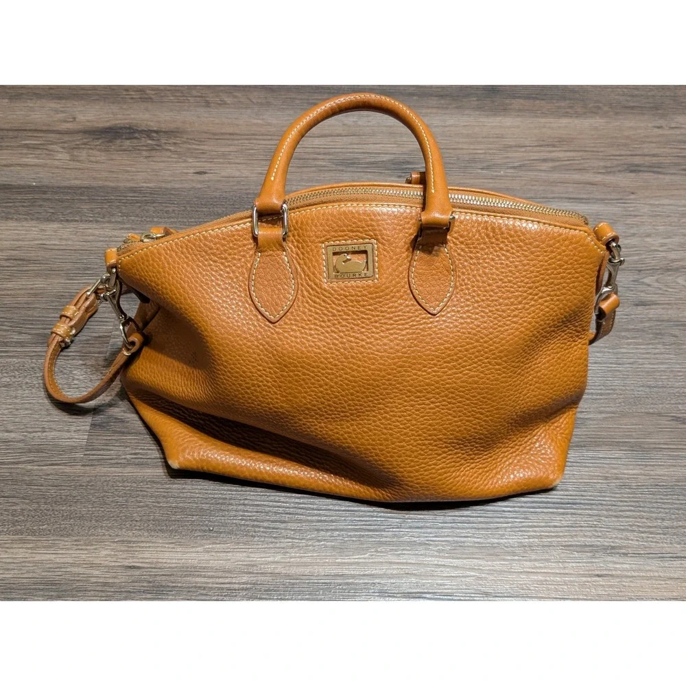 Vintage Dooney Bourke Pebble Grain‎ Leather Satchel Shoulder Bag