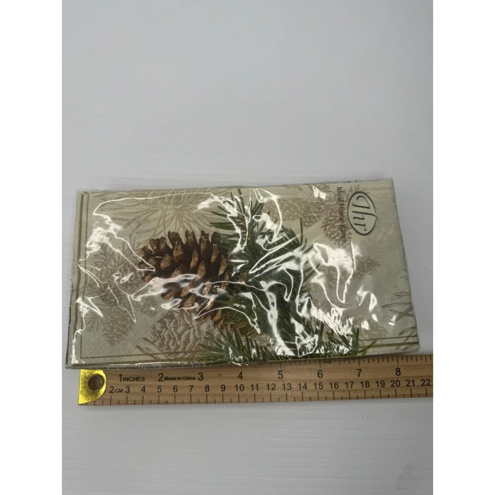 Lot of 3 Pinecone Christmas Paper Napkins Cocktail Lunch Holiday Table Decor‎