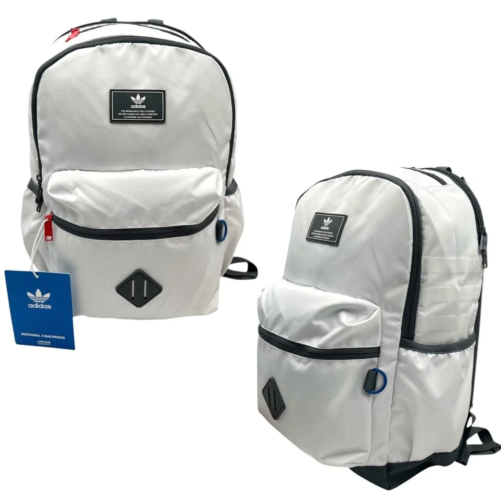 adidas National 3.0 Backpack Laptop Storage White/Onix Grey/Bright Royal Blue