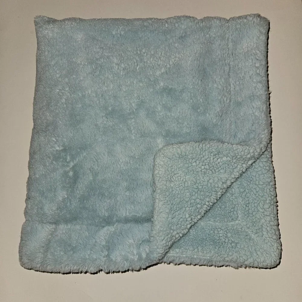 Baby Gear Solid Blue SUPER SOFT Fleece Baby Blanket Lovey 30x30