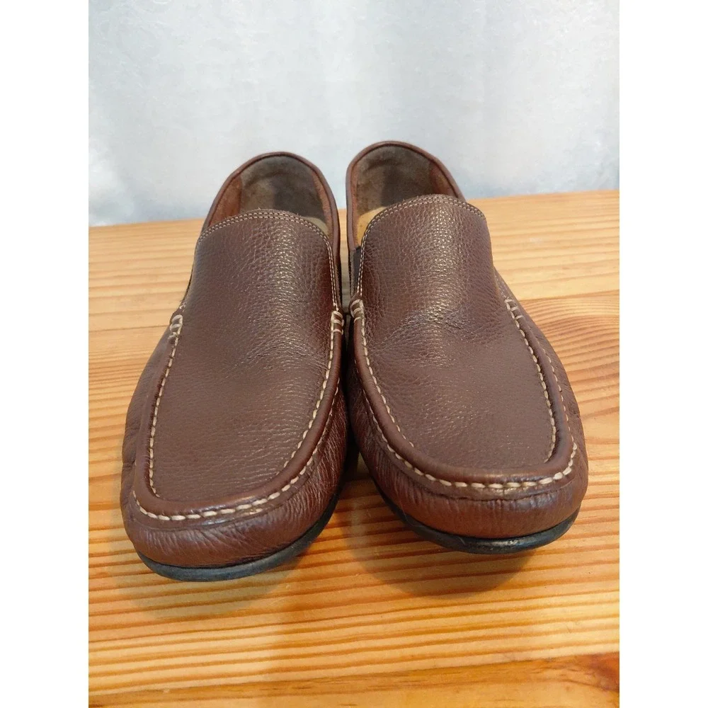 Mens Brown Pebble Leather Conner Loafers By G. H. BASS. Sz 11-M.