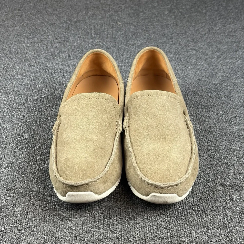 OluKai Ka'a Loafer Men's 9 Tan Suede Leather Slip On Moc Toe Shoes 10535-5252