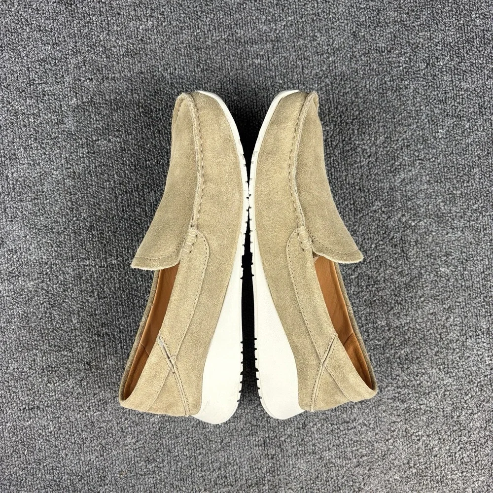 OluKai Ka'a Loafer Men's 9 Tan Suede Leather Slip On Moc Toe Shoes 10535-5252