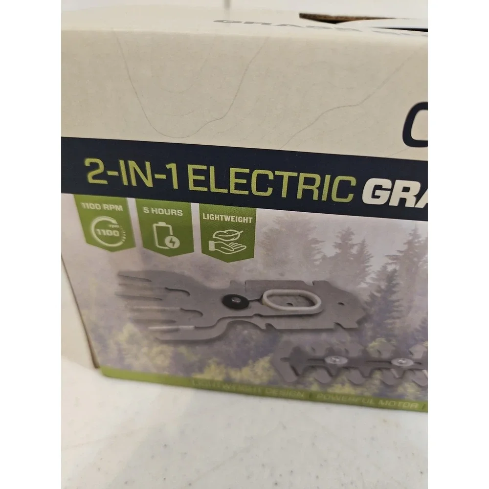Cedar Trail 2-in-1 Electric Grass Shear & Hedge Trimmer 1000RPM/5 Hrs Lightweigt