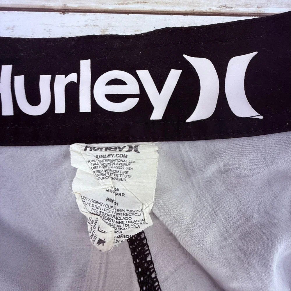 Hurley Phantom Board Shorts Mens 32 Blue Purple Plaid Cargo‎ Pocket Swim Trunks