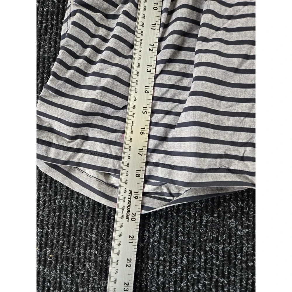 Kirkland Signature Mens Striped Swim Shorts Grey Black Mesh Lined Large‎ 7771314