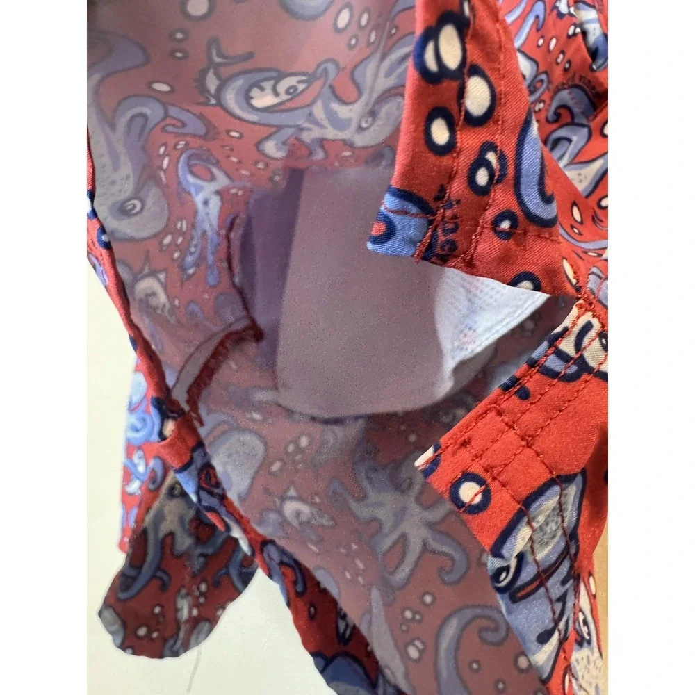 Vineyard Vines Swim‎ Trunks Shorts Mens XS Red Octopus Print Lined Drawstring