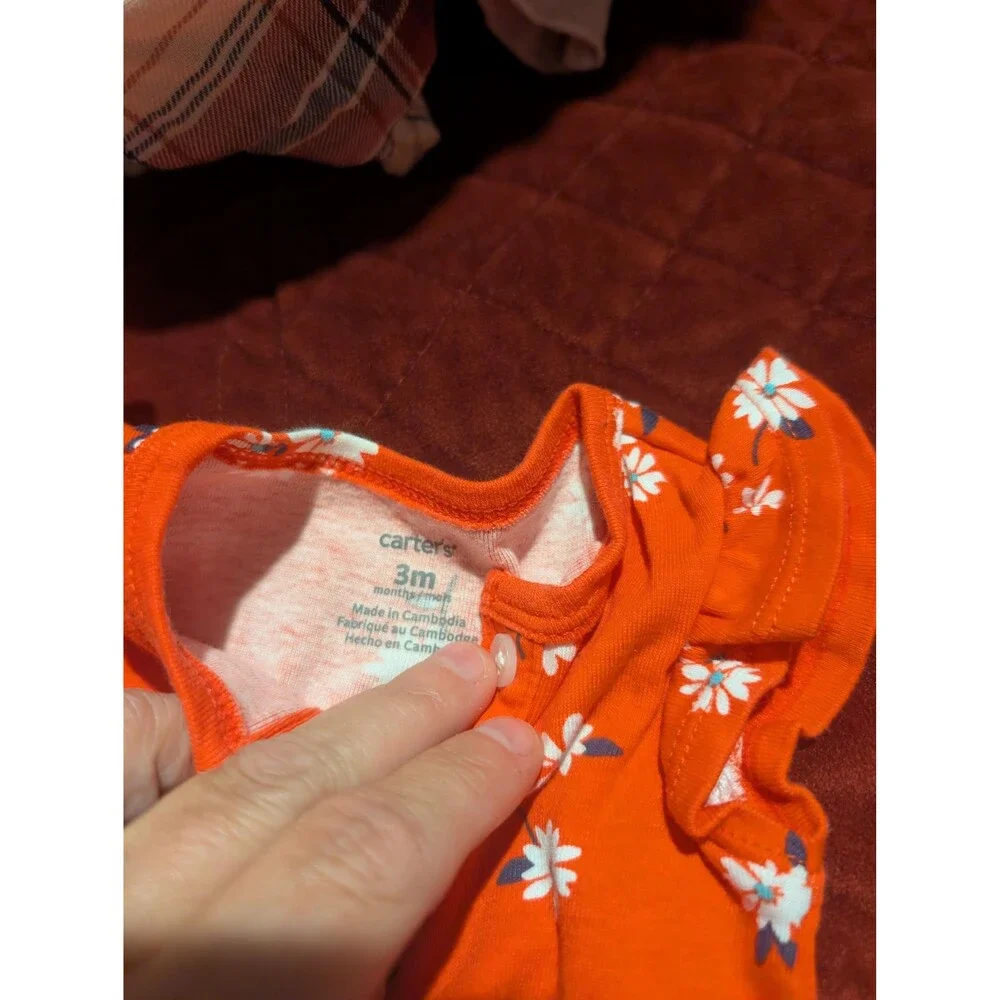Carters 3M Floral Print Baby Bodysuit - Free Shipping