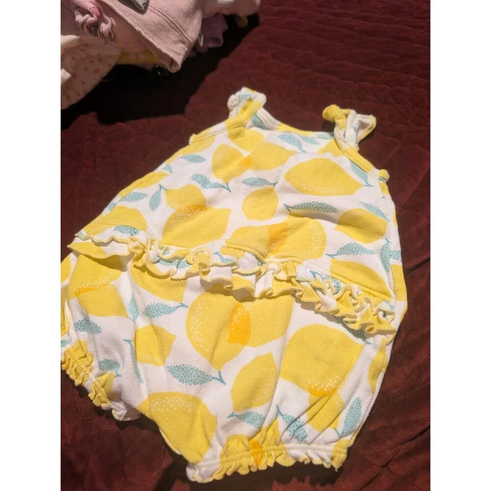 Child of Mine by Carters Lemon Print Romper for Infants 0-3 Months - Free Shippi