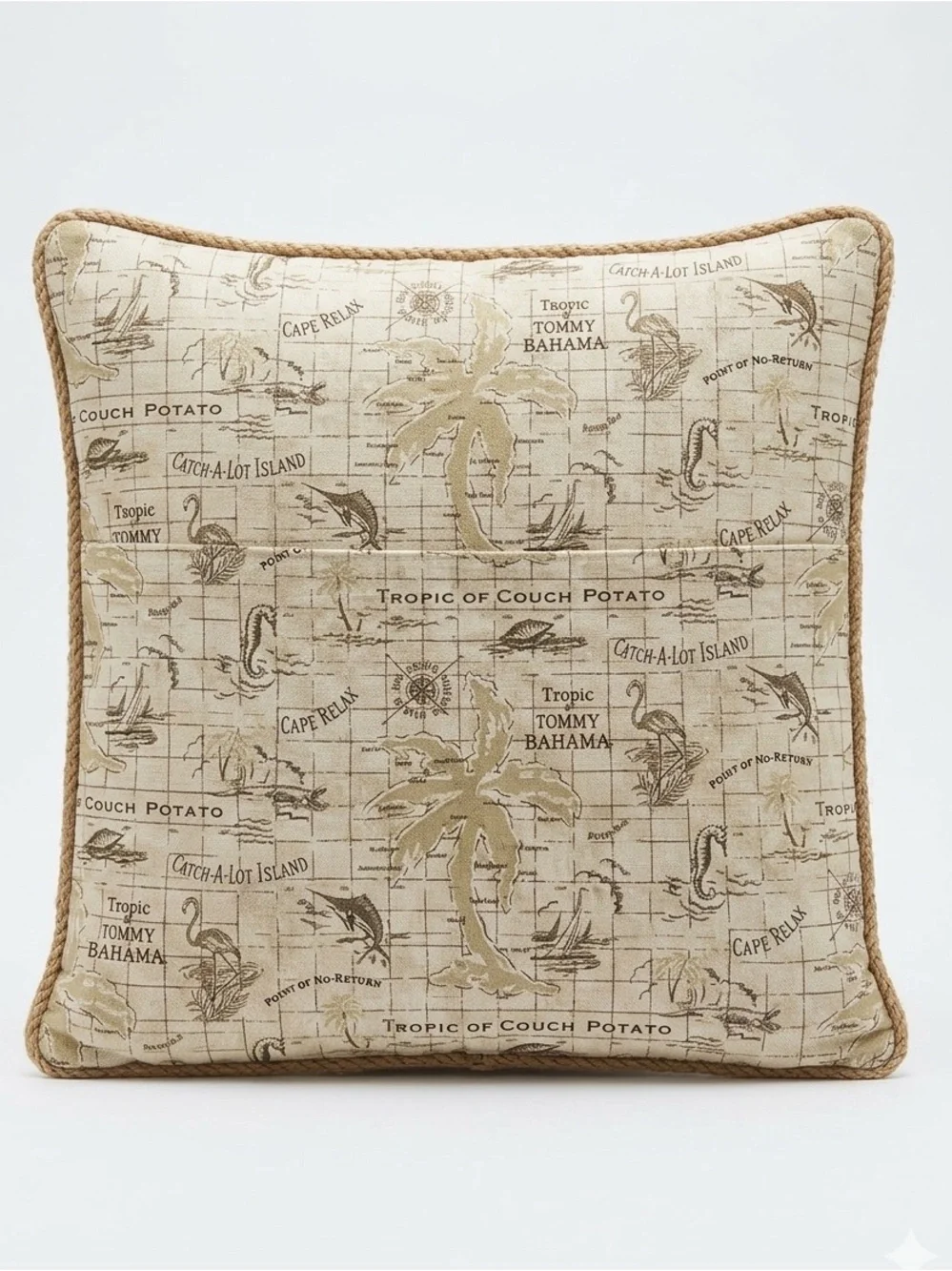 Tommy Bahama Nautical Map Euro Pillow Sham - Tropic of Couch Potato