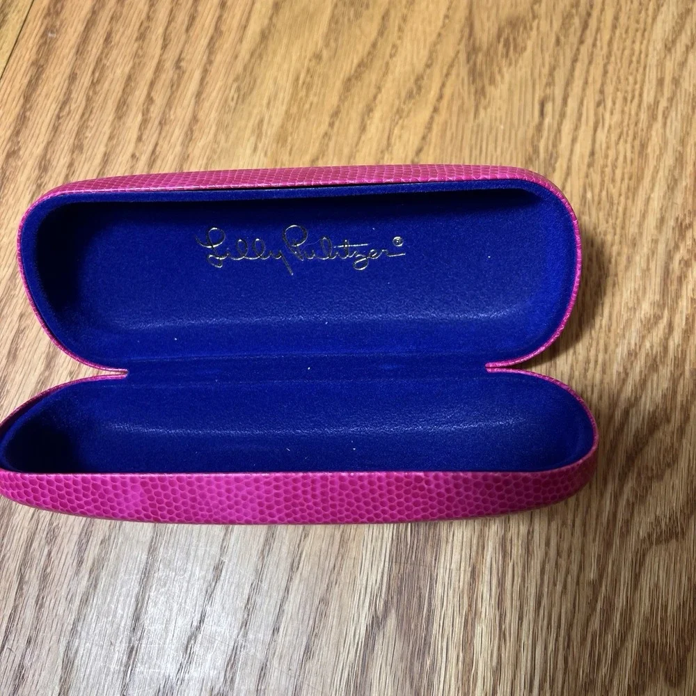 Lily Pulitzer Eye Glasses Case Hot Magenta Pink Hard Clamshell