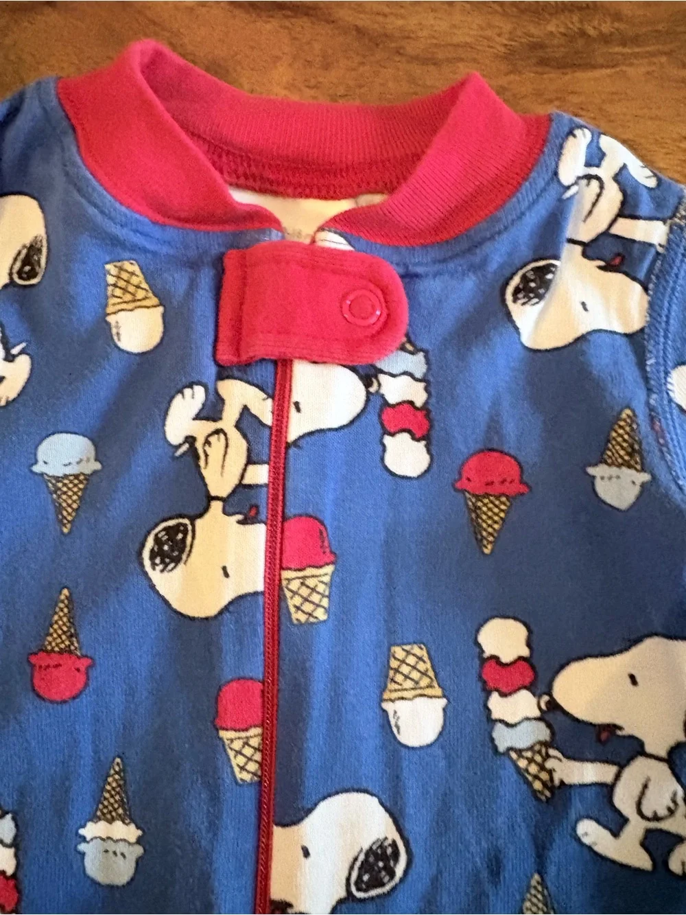 Hanna Andersson Peanuts Snoopy Dog Ice Cream Unisex Zipper 75 cm 12 18 Months