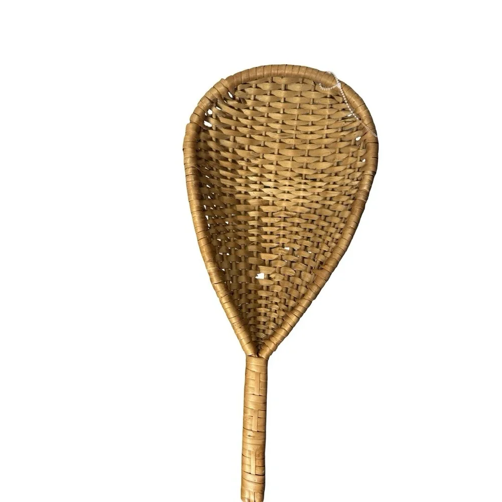 Vintage Wicker Scoop Basket‎ Bamboo Handle Decorative Wall Hanging 17