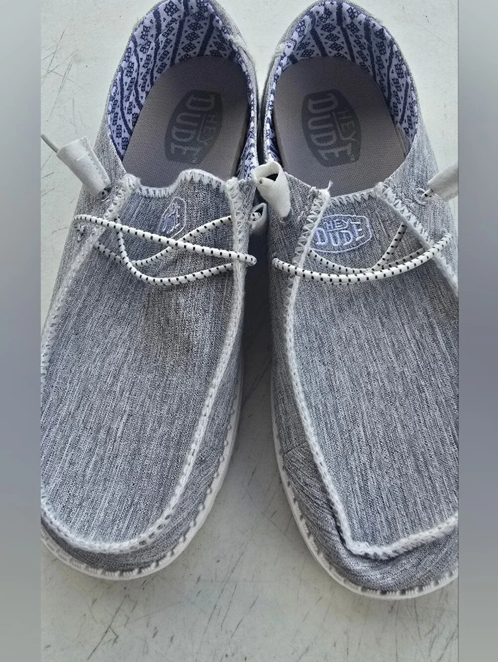 Nice Grey Hey Dude Shoes with Pull Laces