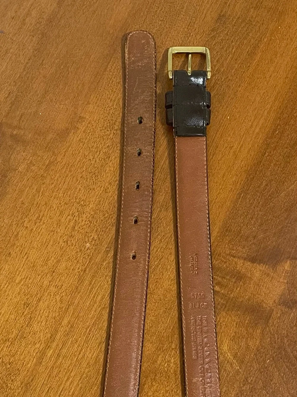 VTG Coach Black Leather Dress Belt Burnished Cowhide Solid Brass Buckle Size 38